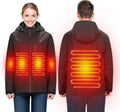 Elektrisch beheizbare Softshell-Windjacke, wasserdicht und leicht, mit 5 Heizzonen und 3 Heizstufen. Maschinenwaschbar. Damen / Herren