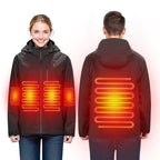 Elektrisch beheizbare Softshell-Windjacke, wasserdicht und leicht, mit 5 Heizzonen und 3 Heizstufen. Maschinenwaschbar. Damen / Herren