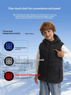 Gilet Chauffant à Capuche Enfant - 8 Zones Thermiques USB