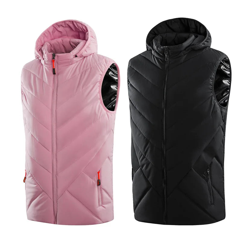 Gilet Chauffant à Capuche Unisexe - 11 Zones de Chaleur USB