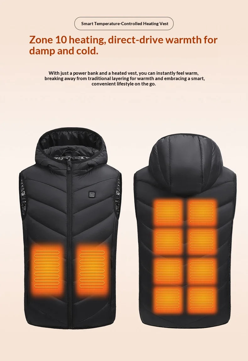 Gilet Chauffant à Capuche Enfant - 8 Zones Thermiques USB