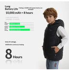 Gilet Chauffant à Capuche Enfant - 8 Zones Thermiques USB