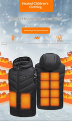 Gilet Chauffant à Capuche Enfant - 8 Zones Thermiques USB