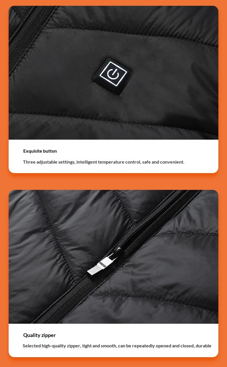 Gilet Chauffant à Capuche Enfant - 8 Zones Thermiques USB