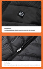Gilet Chauffant à Capuche Enfant - 8 Zones Thermiques USB