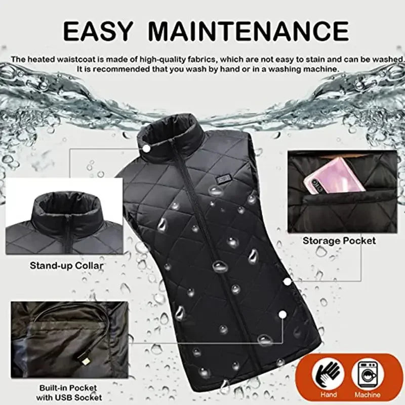Veste sans manches chauffante femme - Graphène USB